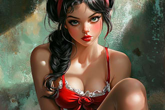 create a pin up girl and pin up girl illustration