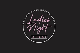 design ladies night party label logo
