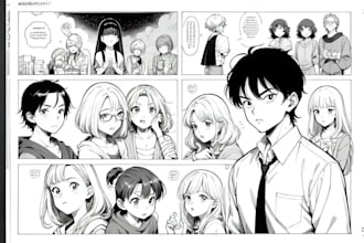 draw anime art character design illlustration, manga,