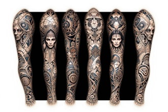 create sleeve tattoo design in geometric style
