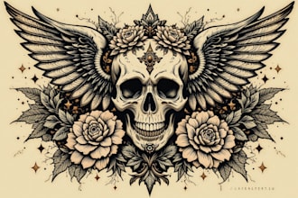 create a traditional or old school style tattoo design
