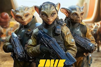 create sci fi or cyberpunk character artwork