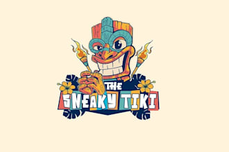 design awesome fun tiki bar logo