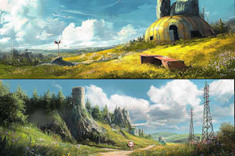create an environment concept art and illustration