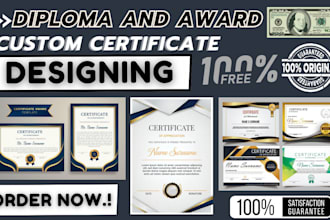 do flyer, poster, custom or diploma certificate and award certificates design
