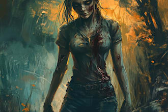 do horror character art and horror character design  in unique style