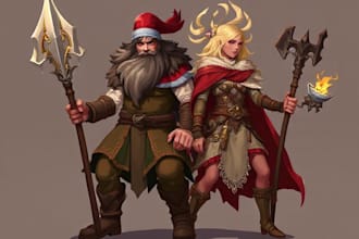 do a dnd and d and d character art illustration for you