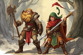 make a dnd art and d and d character for you