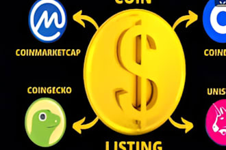 ico listing, token listing, coin listing on coin gecko and coinmarketcap