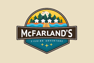 create a modern custom lodge, hotel and travel logo design
