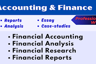 do financial statement analysis, accounting, finance, and excel report