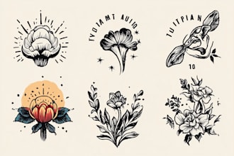 create minimalist line art tattoo with my style