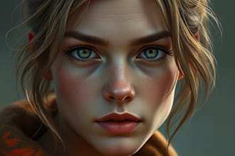 draw digital realistic and semi realistic portrait
