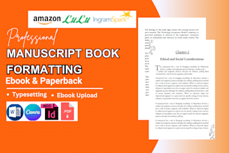 manuscript typesetting, book publishing ebook upload paperback formatting, kdp