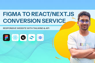 convert figma to responsive react or next js website using tailwind css