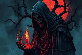 do awesome artwork for dark art, horror, creepy illustration