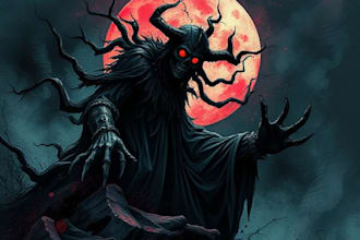 create dark art illustrations in pen and ink