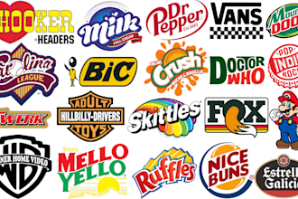 make you famous brand company style logo with your name