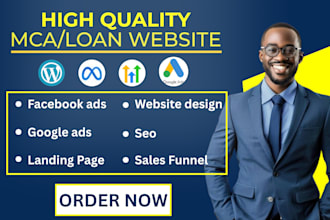 design a high converting mca, loan, business loan mca finance wordpress website