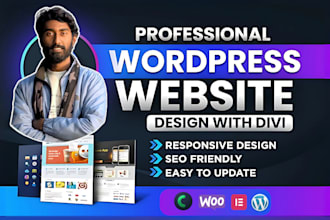 create divi wordpress website, create or customize website with divi theme