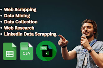 do ,facebook and linkedin scrapping, web research, email list