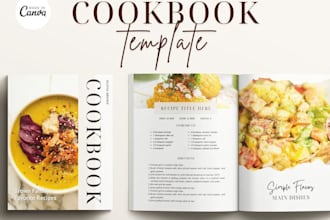 design beautiful cookbook cover and recipe book cover design