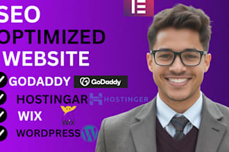 seo optimized modern godaddy wordpress wix hostingar sites landing pages