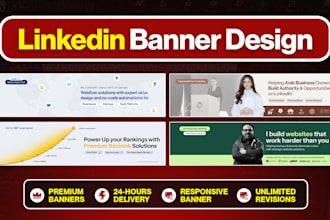 design attractive and professional linkedin banner, header or cover photo