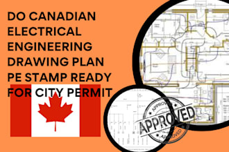 do canadian electrical engineering drawing plan pe stamp ready for city permit