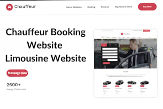 design chauffeur website, limousine website, taxi booking website