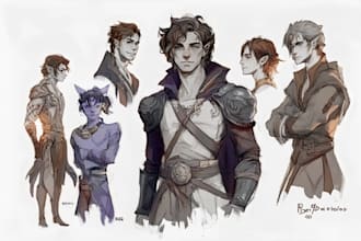 draw dnd character dnd party illustration