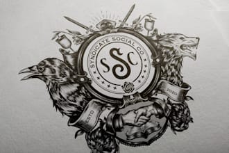 design luxury heraldic coat of arms business logo