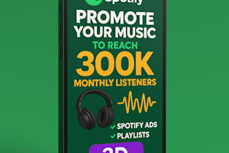 do 300k spotify monthly listener promotion with spotify ads focused playlists