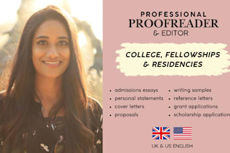 proofread and edit your college admissions essay or personal statement