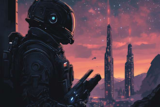 make a sci fi character illustration or sci fi character
