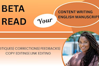 beta read, restructure, and critique your manuscript fiction non fiction