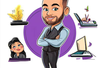 draw cartoon business logo, cartoon portrait, caricature