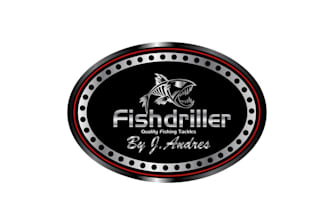 design consulting greatest fish driller logo