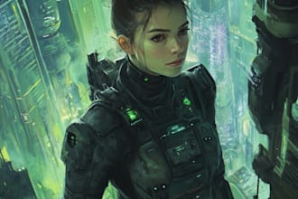 do a sci fi character illustration or sci fi character