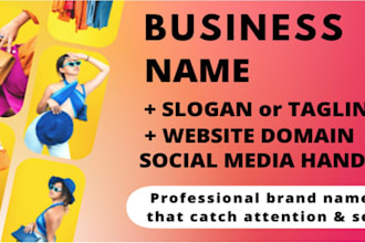 brainstorm business name, brand name, and slogan