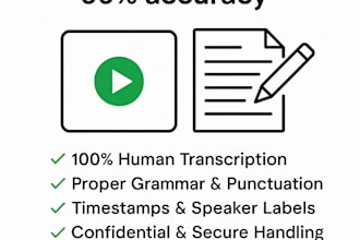 professionally transcribe audio or video to text accurately