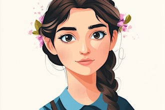 draw cartoon vector portrait with your face