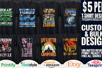 do bulk and custom any t shirt design for business