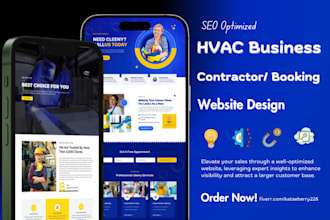 design SEO optimized website for hvac business, local service booking and call