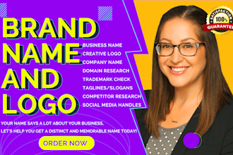 create catchy business name, logo design, slogan and web design for your brand