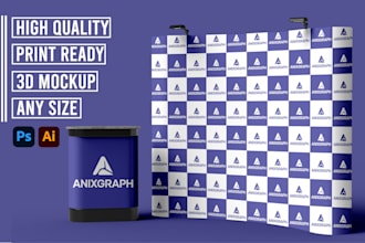design backdrop, step and repeat banner for trade show booth in 1 hour