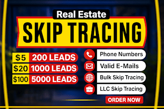 do bulk skip tracing for real estate lead generation and llc skip tracing