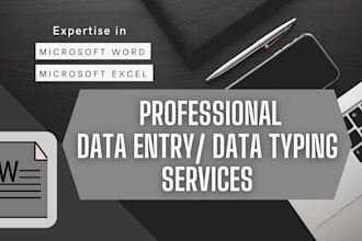do data entry in ms word, ms excel convert PDF to word