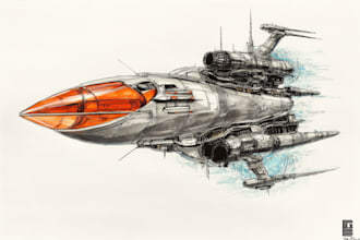 create concept art spaceship or vehicle design
