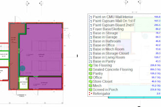 do finishes material takeoff, drywall takeoff and construction cost estimation